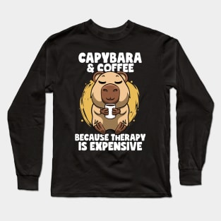 Capybara & Coffee Cute Capybara Zoology Zoo Animals Capybara Long Sleeve T-Shirt